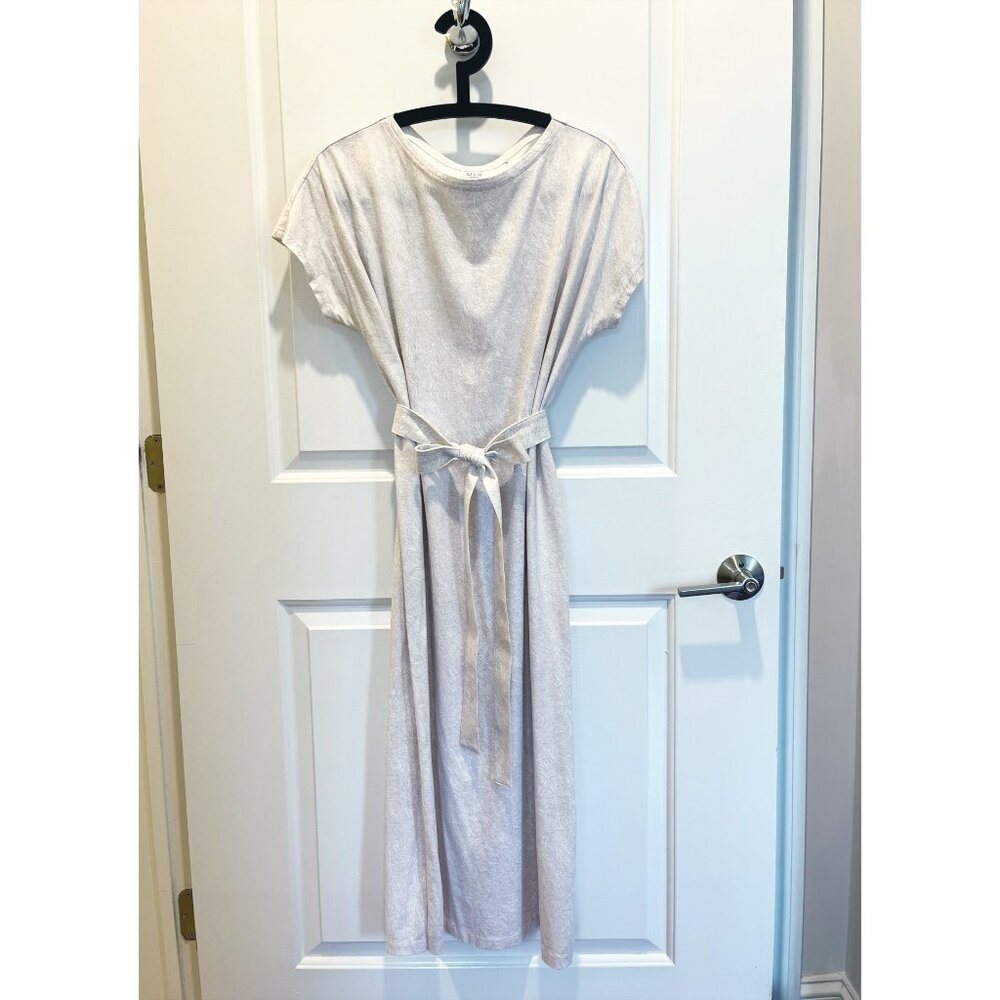 Uniqlo x Sawako Hoshi Art of Textile Gray 100% Cotton T-shirt Dress, Medium, EUC